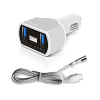 GISSARAL GISCCA-AM1 90W Laptop Car Charger for 2006 to 2012 MacBook Pro MacBook Air and MacBook; Dual USB Quick Charge for Apple or Android Smartphones and Tablets
