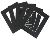 100 8x10 pre-cut mat Black color Whitecore fits 4x6
