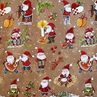 Christmas Wrapping Paper - Heart Baskets and Santa Tomte