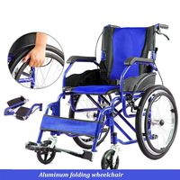Yjyly Lightweight Wheelchair Standard Specifications Lightweight Outdoor Manual Wheelchair Removable Foldable Aluminum Footrests Self for Disabled People Can Bear 100kg Lightweight propelled