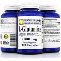 Pure L-Glutamine: Maximum Strength 1000mg 200 Capsules - Supports Muscle Mass & Recovery, Gastrointestinal Tract & Immune Function