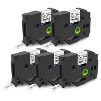 Replace Brother TZe Tape 12mm 0.47 Laminated White TZe 231 P Touch Label Tape Work with Label Maker - Brother P-Touch PTD210, PTH110, PTD600, PTD400AD, 5 Pack