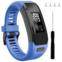 Wizvv Compatible Bands Replacement for Garmin Vivosmart HR, with Metal Buckle(Blue,X-Large)
