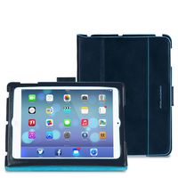 Piquadro Ipadair2 Stand Up Leather Case with Automatic Sleep/Wake Function, Dark Blue