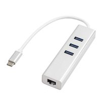 USB C Hub, Type C Hub, 4-in-1 USB C Adapter with Ethernet Port, 3 USB 3.0 Ports, for MacBook Pro 2016/2017/2018, ChromeBook, XPS, and More