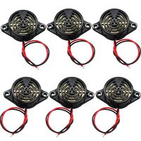 mxuteuk 6pcs DC 3-24V Wired Electronic Buzzer Alarm Sounder Speaker Intermittent Beep Tone SFM-27-II