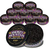 Smokey Mountain Herbal Snuff - Grape - 10-Can Box - Nicotine-Free and Tobacco-Free
