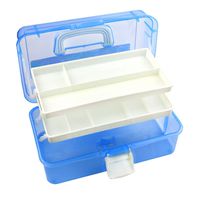 Tosnail 12-inch Plastic Art Supply Craft Storage Tool Box Container Case with Two Trays