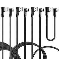 [4 Pack] aceyoon 90 Degree USB C Cable 1ft 2ft 3ft 6ft Right Angle Type C Braided Dual L Shape USBC Charging and Data Sync Cord Comaptible for Pixel 2 3 3XL, S8 S9 S10, G6 G5, Mate20 and More