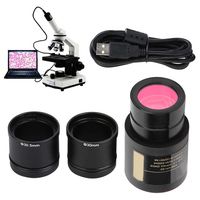 Serounder Microscope Electronic Eyepiece, 1.3MP USB 2.0 Electronic Eyepiece with Two Adapter Ring for 23.2mm 30.0mm 30.5mm Microscope, Plug and Play