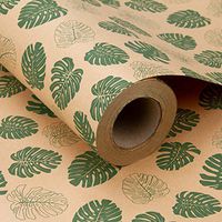 RUSPEPA Kraft Gift Wrapping Paper Roll - Monstera Design Great for Summer, Holiday and Special Occasion Gift Wrap - 24Inch X 100Feet