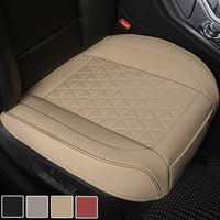 Black Panther Luxury PU Leather Car Seat Cover Protector for Front Seat Bottom,Compatible with 90% Vehicles (Sedan SUV Truck Van MPV), Triangle Quilting Design - 1 Piece,Beige (21.26×20.86 Inches)