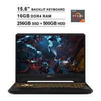 2020 Asus TUF 15.6 Inch FHD 1080P Gaming Laptop (AMD Ryzen 7 R7-3750H up to 4.0GHz, 16GB DDR4 RAM, 256GB SSD (Boot) + 500GB HDD, GeForce GTX 1660 Ti 6GB, Backlit KB, WiFi, Bluetooth, Windows 10)