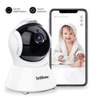 TKOOFN 1080P Baby Monitor, 355 Degree Wireless WiFi Pet Security Camera with Two Way Audio, Support Motion/Sound Night Vision Detection & Remote Surveillance for Home/Shop/Office
