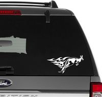 Kangaroo Animal Flame Australia Vinyl Decal Sticker for Wall Decor, Windows, Laptop, Car, Truck, Motorcycle, Vehicles (Size-6 inch /15 cm Wide) - (Gloss White Color)