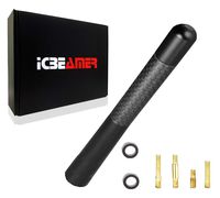 ICBEAMER 5" 127 mm Aluminum Matte Black w/Carbon Fiber Universal AM/FM Radio Antenna Screw-in Stubby Aerial Replacement