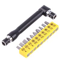 10Pcs Screwdriver and Bit Set, L-Shaped Double Head Hex Socket Wrench Screwdriver+10pcs Screwdriver Bits Set,Flat Philips Torx Screwdriver Bits Kit