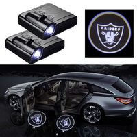 For Oakland Raiders Car Door LED Welcome Light, 2Pcs Car Door Courtesy Light Logo Projector Shadow Ghost Light Lamp Fit for All Vehicles