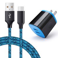 USB Type C Charger Compatible for Moto Z3 Play/G6/G6 Plus/Z2 Force/Z2 Play/X4/Moto Z/Z Droid/Z Force Droid/Z Play Droid,AndHot 2 Port USB Adapter Wall Charger with 6FT USB C Fast Charging Cable Cord