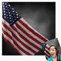 Kate 8x8ft American Flag Photography Backdrops Black Background for Independence Day Photo Booth Backdrop