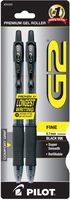 PILOT G2 Premium Refillable & Retractable Rolling Ball Gel Pens, Fine Point, Black Ink, 2-Pack (31031)