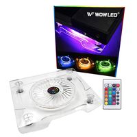 WF Upgrade USB RGB LED Cooler Cooling Fan Stand, Wireless Remote Controller IR, Multi-Color LED Light Accessories for PS4 Playstation 4 Pro, PS4 Slim, Xbox One X, Notebook, Laptop, Gaming Consoles