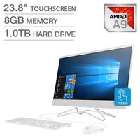 HP 23.8" FHD Touchscreen IPS-WLED Backlit Micro Edge Display AIO Desktop Computer, 7th Gen AMD A9-9425 Up to 3.7GHz, 8GB DDR4 RAM, 1TB HDD, 802.11AC Wifi, Windows 10 Renewed)