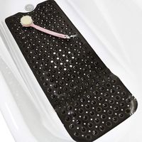 Wimaha XL Bathtub Mat, Bath Shower Mat Non Slip for Bathroom, Machine Washable, Ideal for Kids Toddler Senior, 39 x 16, Black