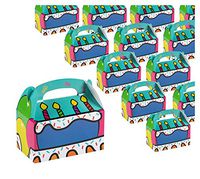 Treat Boxes - 24-Pack Paper Party Favor Boxes, Cake and Candles Design Goodie Boxes for Birthdays and Events, 2 Dozen Party Gable Boxes, 6 x 3.3 x 3.6 inches
