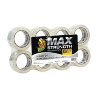 Duck MAX Strength Packing Tape Refill, 8 Rolls, 1.88 Inch x 54.6 Yard, Clear (241531)