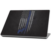 Mightyskins Skin Compatible With Microsoft Surface Laptop (2017) 13.3" - Thin Blue Line | Protective, Durable, And Unique Vinyl Decal Wrap Cover | Easy To Apply, Remove, And Change Styles | Made In The Usa