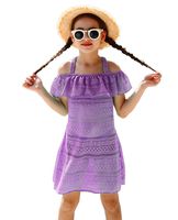 Summer Cover ups for Girl, Jacquard Lace Swimsuit Bikini Bathing Swimwear Cover up Purple
