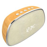 Retrofish Vintage Radio Retro Bluetooth Speaker- Walnut Wood FM Radio with Old Fashioned Classic Style,Bluetooth Speaker + Digital Alarm Clock Strong Bass Enhancement, Loud Volume, (Orange)