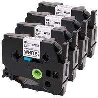 Oozmas Compatible with TZe-241 TZ241 Brother Ptouch Label Tape 18mm 0.7 Inches Black on White for Brother Label Maker, 4 Pack