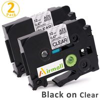 Airmall Replace TZe-131 Black on Clear TZe Tape 12mm 0.47 Inch Laminated Label Tapes Compatible with Brother P Touch Label Maker PTH110, PTD210, PT1890, 2 Pack