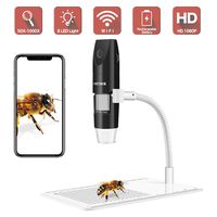 Wireless Digital Microscope, 50X to 1000XUSB Digital Microscope, Flexible Arm Observation Stand with 1080P HD 2.0 MP 8 LED Camera, Mini Handheld Microscope Camera for Android and iOS Smartphone or Tab