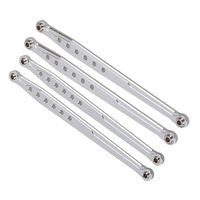 Mxfans Silver Aluminum SCX0007 SCX0010 Front & Rear Suspension Link Rod Linkage for AXIAL SCX10 Electric 4WD RC1:10 Car Set of 2