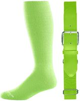 Joe's USA - Baseball Socks & Belt Combo Set (All Sizes & Colors Available) (Neon Green, Youth (7-9))