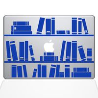 The Decal Guru 1649-MAC-15X-DB Bookshelf Library Decal Vinyl Sticker, Dark Blue, 15" MacBook Pro (2016 & Newer)
