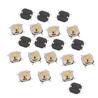 uxcell 20Pcs 4 Pin Square 4mmx4mmx2.3mm Momentary DPDT Mini Push Button Switch
