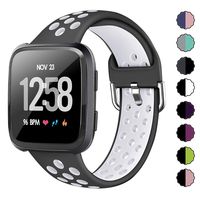 XIMU Sport Bands Compatible with Fitbit Versa/Versa 2 / Versa Lite, Soft Silicone Waterproof Breathable Sport Watch Strap Replacement Wristband Accessories Women Man for Versa Smart Watch