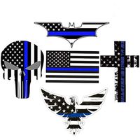 American Flag Punisher Skull Eagle Cross Decals Stickers - Great for Motorcycle Biker Helmet, Laptop, Hard Hat, Car Truck & More. Great Gift for Any Patriot,5 Decal Value Pack