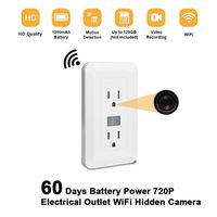 WiFi Wireless Spy Nanny Camera Outlet Pinhole Camera with Motion Detection,Remote Live View,60 Days Standby Time, Indoor Covert Nanny Security Camera Support iOS/Android