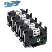 Wonfoucs Compatible Label Tape Replacement for Brother TZe 241 TZ Tape 18mm 0.7 Laminated White Brother P Touch Label Tape for Brother Label Maker, PTD400 PTD400AD PTD450 PT1880C PT2030, 5-Pack