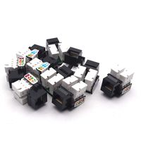 Antrader 10-Pack RJ45 Cat5e Keystone Jack Module Connector Adapter for Wall Plate Internet Network Ethernet LAN Cable in Black