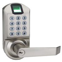 Ardwolf A1 Fingerprint Door Lock, Keyless Biometric Keypad Lock, with Reversible Lever and Automatic Locking, No Drills Needed - Satin Nickel