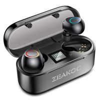 ZEAKOC True Wireless Earbuds TWS Stereo Bluetooth 5.0 Headphones with Qualcomm CSR APTX Chipset CVC8.0 Noise Cancelling in-Ear Earphone IPX5 Waterproof 40H Playtime Sports Earpiece with Charging Case