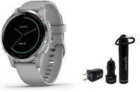 Garmin Vivoactive 4S GPS Smartwatch and Wearable4U Power Pack Bundle (Powder Gray/Silver)