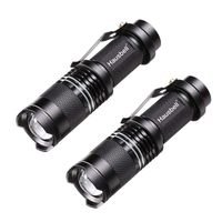 HAUSBELL Flashlights, Handheld Flashlights, 7W Mini LED Flashlights, Tactical Flashlights, Zoomable, High Lumen, Water Resistant, 3 Light Modes for Kids, Camping, Hiking (2 Pack)