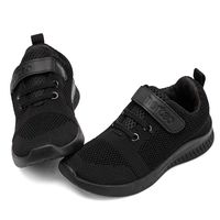 nerteo Toddler Sneakers Boys Girls Kids Running School Uniform Shoes | Breathable, Lightweight. Machin Washable All Black 10 M US Toddler